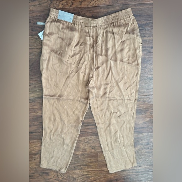 Soft Surroundings Turis Straight Leg Cropped Ankle Pants Silky NWT Large - Picture 2 of 10